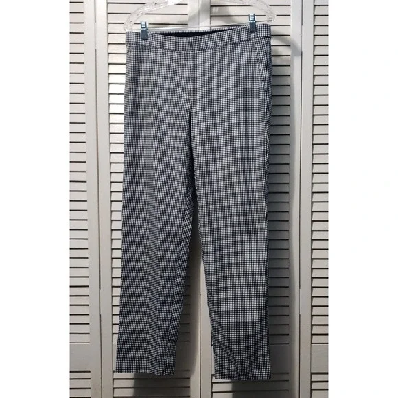 J.Jill Pull-on Pants Women's Size 10 Black White Gingham Straight Leg Stretch - Picture 1 of 10